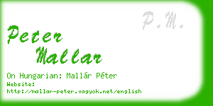 peter mallar business card
